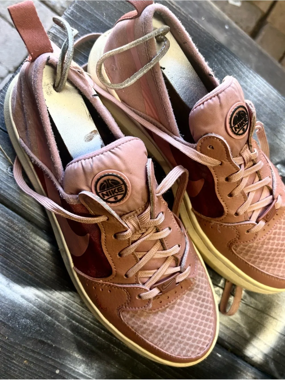 Nike Rose Pink Low-Top Sneakers with Cream Soles